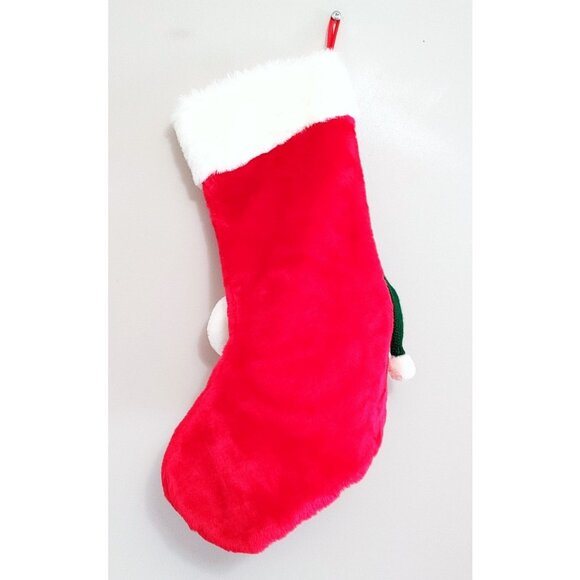 Dan Dee Vintage 3DPlush Christmas Stocking Teddy Bear In Pocket Red White 21” - Picture 3 of 5